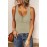 Apricot Sleeveless Scoop Neck Button Tank Top